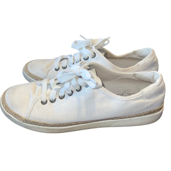 Vionic Womens White Canvas Sneakers W/ Rope Detail Size 11 Casual Shoes - Picture 4 of 5